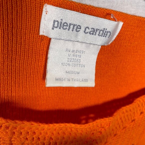 Vintage Pierre Cardin Tangerine Knit Top Sleeveles - Picture 9 of 10
